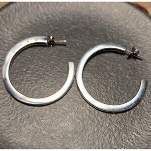 Large Stud Hoop Sterling Silver Earrings